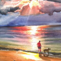 Solopreneur on beach