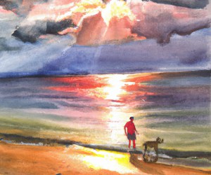 Solopreneur on beach