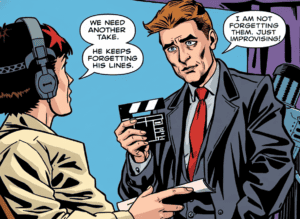 Dramatic actor forgetting his lines